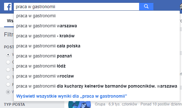 Praca w gastronomii facebook